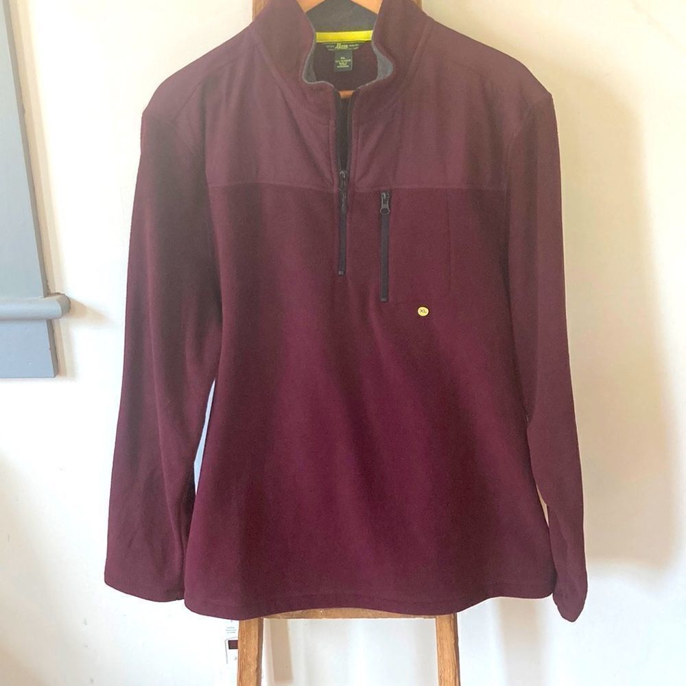 Bass Men's Burgundy Quarter-Zip Sweatshirt